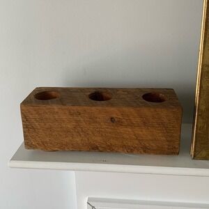 Wooden Block Terrarium Holder Trio candle holder home decor bohemian farmhouse